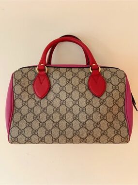 Gucci GG Supreme Monogram Moon Calfskin Boston Bag